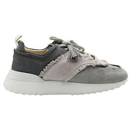 Tod's-Tod'S Sneakers Aus Mikro-frangetta-leder In Grau Und Lavendel-Grau