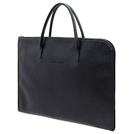 Longchamp-Longchamp Le Foulonnã© Slim Briefcase-Black