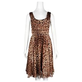 Dolce & Gabbana-Dolce & Gabbana Leopard Print Silk Midi Dress-Other