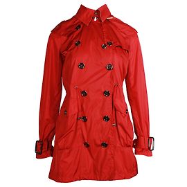 Burberry Brit Vermelho Nylon com Capuz Parker Vermelho