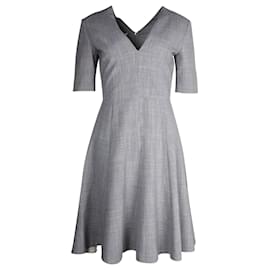 Stella Mc Cartney-Stella Mccartney Light Grey Checked Office Dress-Grey