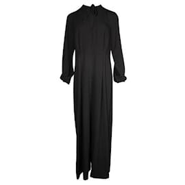 Michael Kors-Michael Kors Black Long Sleeve Maxi Dress-Black