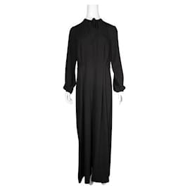 Michael Kors-Michael Kors Black Long Sleeve Maxi Dress-Black