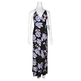 Yumi Kim-Yumi Kim Black Floral Silk Wrap Dress-Other