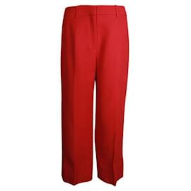 Valentino-Valentino Vine Pantalones clásicos de corte recto en rojo-Roja