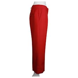 Valentino-Valentino Vine Red Straight Cut Classic Pants-Red
