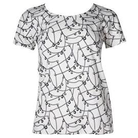 Hermès-Cremefarbenes und graues „Tresor de Medor“-Mikro-T-Shirt von Hermès-Roh
