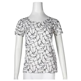Hermès-Cremefarbenes und graues „Tresor de Medor“-Mikro-T-Shirt von Hermès-Roh