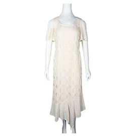 Anna Sui-Anna Sui Cream Lace Maxi Dress-Cream