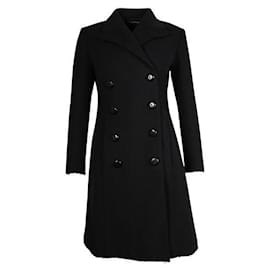 Autre Marque-Contemporary Designer Black Wool Winter Coat-Black