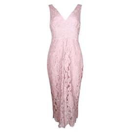 Autre Marque-Contemporary Designer Light Pink Lace Column Dress-Other