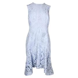 Autre Marque-Zeitgenössisches Designer-Flare-Kleid aus Spitze in Kornblumenblau-Andere
