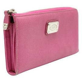 Tod's-Tod'S Pink Zip Around Wallet-Pink
