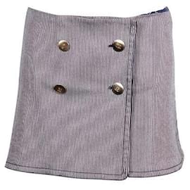 Gucci-Gucci Navy and White Striped Mini Skirt-Blue