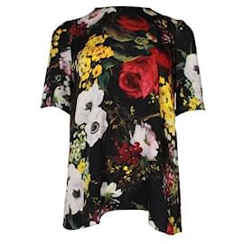Dolce & Gabbana-Dolce & Gabbana Top de seda com estampa floral-Outro