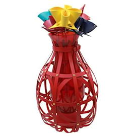 Louis Vuitton-Vase Diamant Louis Vuitton Par Marcel Wanders - 6 Fleurs d'origami colorées-Rouge