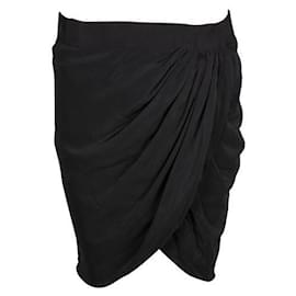 Isabel Marant-Isabel Marant Black Silk Wrap Skirt-Black