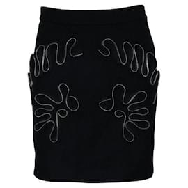 Stella Mc Cartney-Stella Mccartney Black Woolen Zipper Mini Skirt-Black
