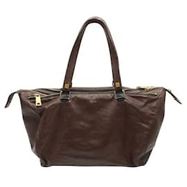 Céline-Bolso satchel Celine con tres cremalleras en marrón oscuro-Castaño
