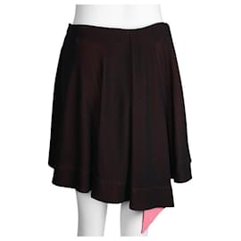 Balenciaga-Balenciaga Black & Pink Asymmetric Skirt-Black