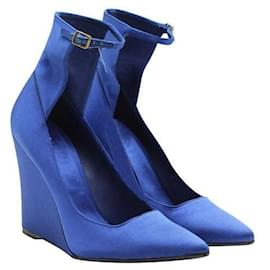 Burberry-Burberry Elektrische blaue Satin-Heels-Blau