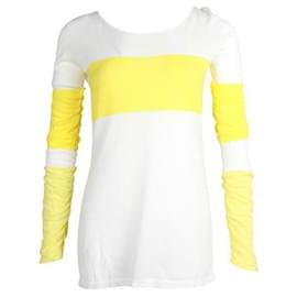 Loewe-Blusa de manga comprida de algodão creme e amarela Loewe-Amarelo