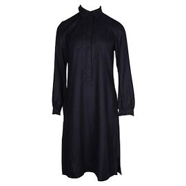 Apc Navy Blue Wool Long Sleeve Dress Navy blue