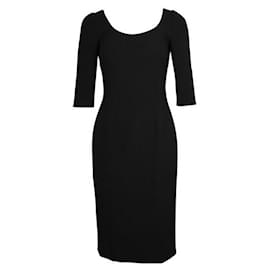 Dolce & Gabbana-Dolce & Gabbana 'Little Black Dress' In Wool & Silk-Black