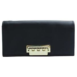 Zac Posen Black Small Clutch/ Wristlet With Golden Hardware Black