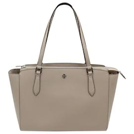 Tory Burch-Tory Burch Taupe Saffiano Shoulder Bag with Crossbody Strap-Taupe