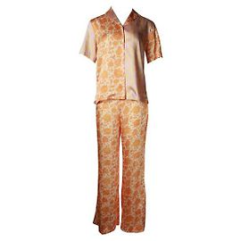 Sandro Orange Floral Pant Suit Set Orange