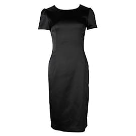 D&G-D&G Black Silky Dress With Leopard Lining-Black