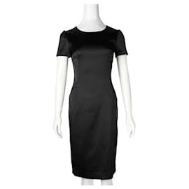 D&G-D&G Black Silky Dress With Leopard Lining-Black