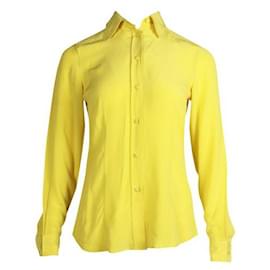Etro-Camisa Etro Neon Amarelo Seda-Amarelo