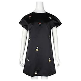 Autre Marque-N.21 Black Shift Mini Dress with Crystal Embellishments-Black