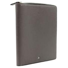 Montblanc-Montblanc Taupe Zip Around Notepad Holder Zip in Saffiano Leather-Taupe
