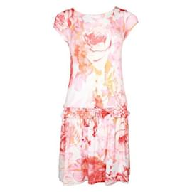 Roberto Cavalli-Roberto Cavalli Cream, Pink & Orange Floral Print Summer Dress-Other
