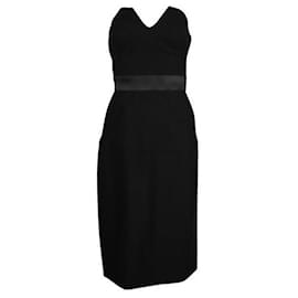 Donna Karan-Donna Karan Black Strapless Dress With Purple Accent-Black