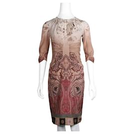 Etro-Etro Brown Print Draped Dress-Brown