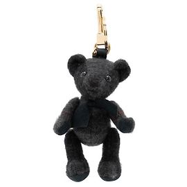 Charm per borsa Thomas Bear in cashmere a quadri nero Burberry Nero
