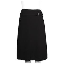 Prada-Prada Black A-Line Skirt with Detachable Belt-Black