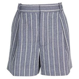 Dior azul oscuro/ Pantalones cortos de lana de rayas blancas Azul