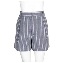 Dior-Dior Dark Blue/ White Striped Woolen Shorts-Blue