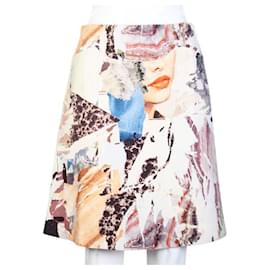 Autre Marque-Falda de lana estampada de diseñador contemporáneo-Multicolor
