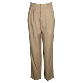 Saint Laurent-Saint Laurent Classic Light Brown Woolen Pants-Brown