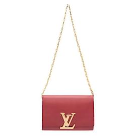 Louis Vuitton-Bolso Louis Vuitton de cuero de becerro con cadena de cuero Louise GM-Roja