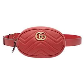 Gucci-Bolsa Cinto Gucci Gg Marmont-Vermelho