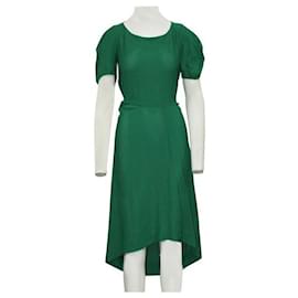Vivienne Westwood Anglomania-Vivienne Westwood Anglomania Green Asymmetric Dress-Green