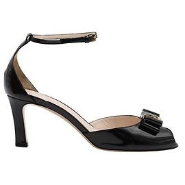 Tacones peep-toe de charol negro con lazo de Bally Negro