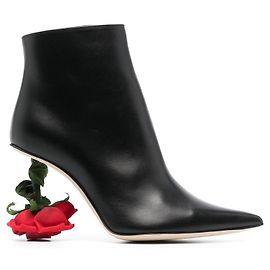 Loewe Leather ankle boot with heel Black Red